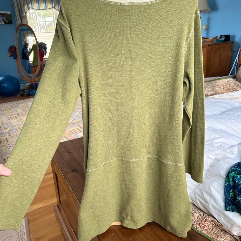 CHALET-Long Sleeve Cozy Tunic Dress, sage, Large. - Picture 6 of 8